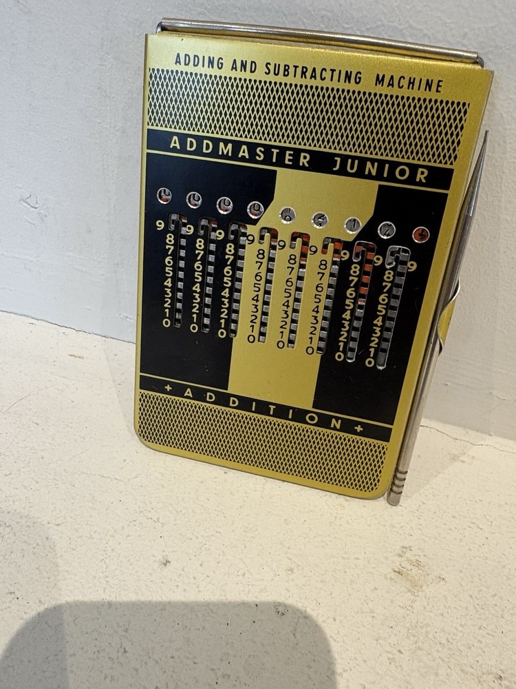 Vintage Addmaster Junior Adding & Subtracting Machine Calculator With Pointer