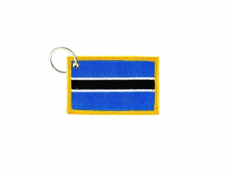 Keychain keyring embroidered embroidery patch double sided flag botswana