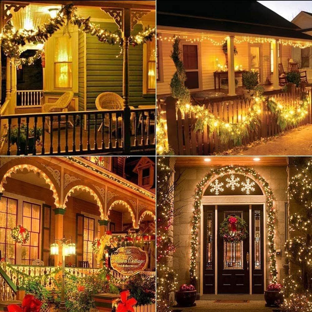 Solar String Lights Outdoor, 2Pack Total 100ft 300LED 8 Modes Solar Fa...