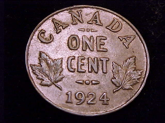 1924 Canada One Cent, Extra Fine Grade