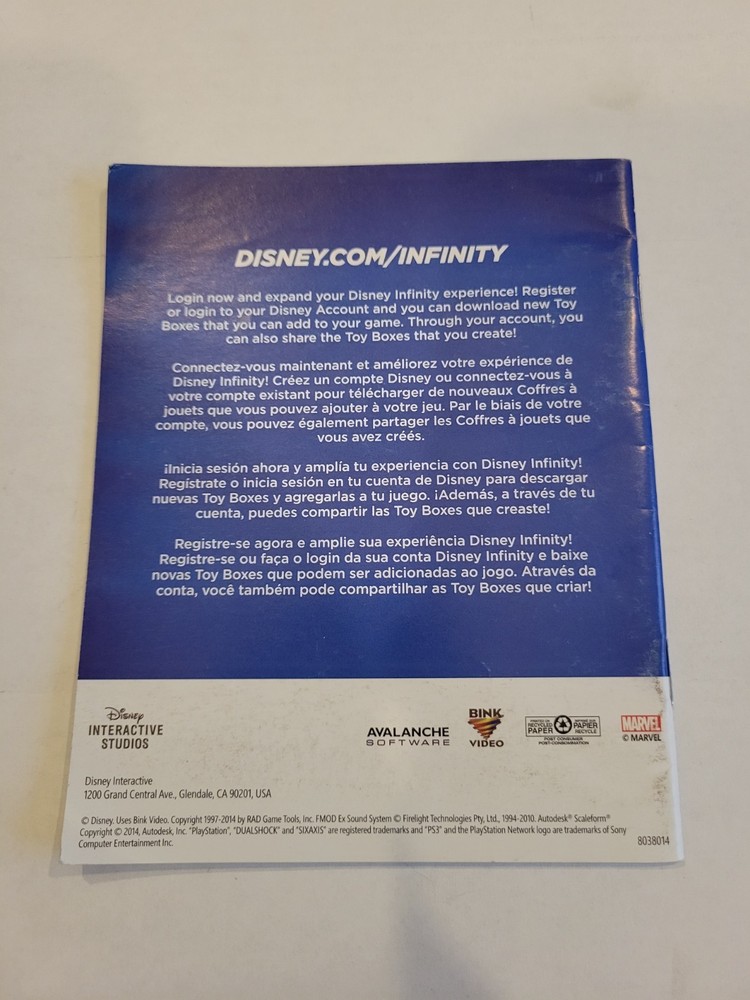 DISNEY INFINITY 2.0 - PS3 - Manual Only