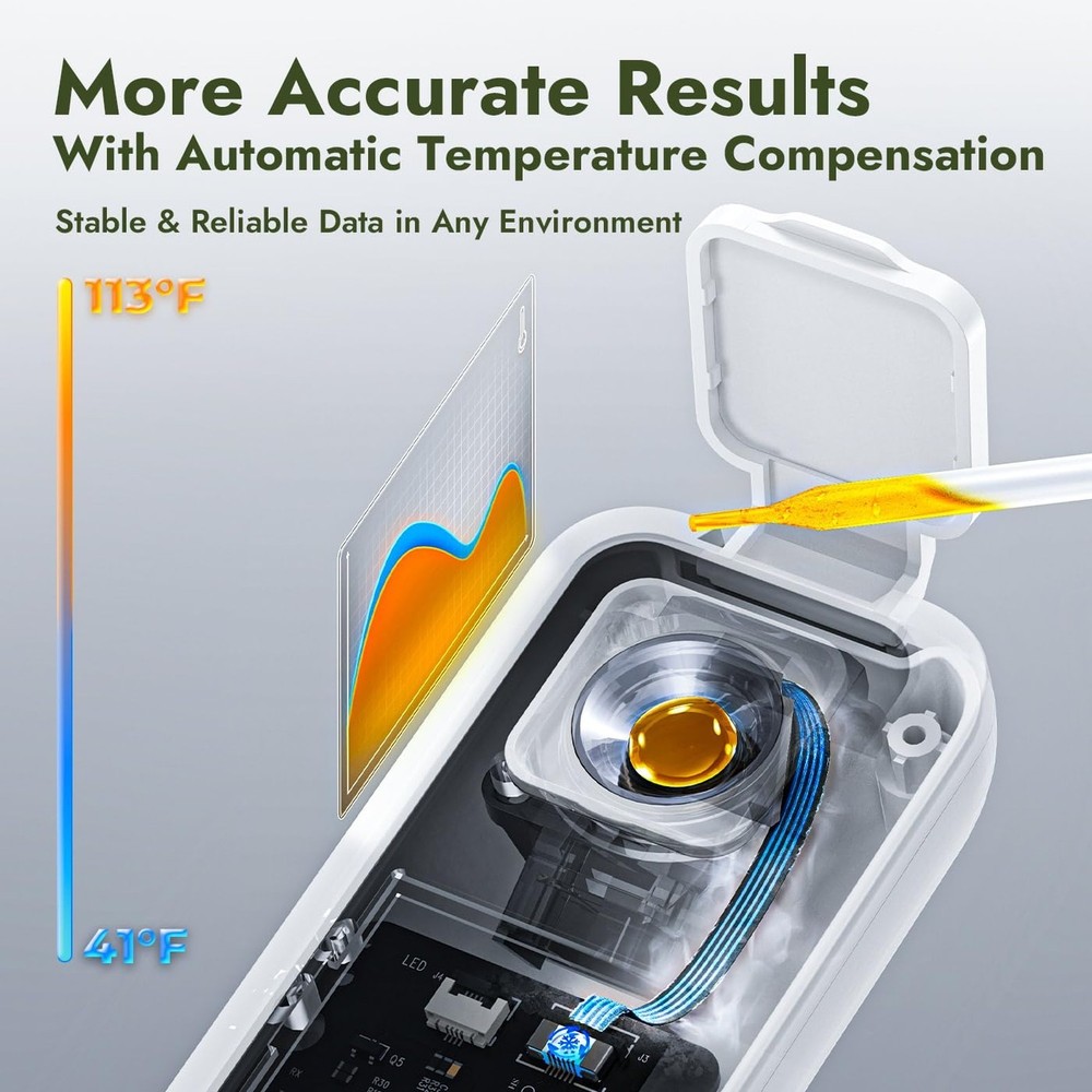 AI Digital Brix Refractometer with ATC, APP Sync & AI Analysis, 0-55% Range, ...