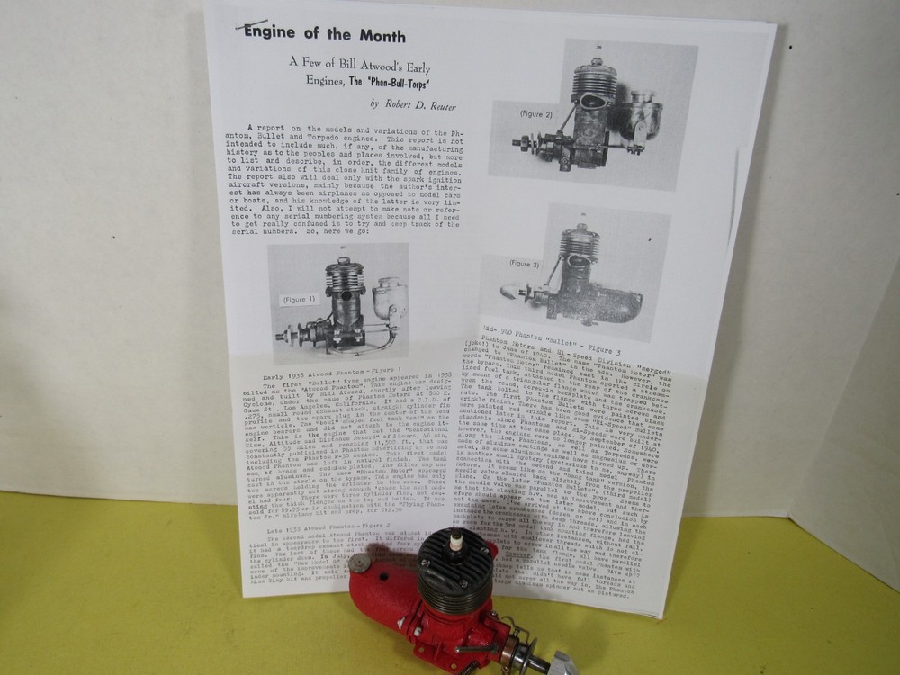 Gorgeous 1940 Atwood Phantom Bullet ignition model airplane engine