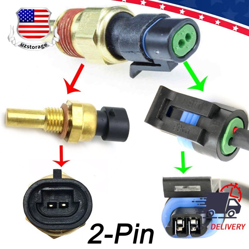 Fit 2 Wire Water Temp LSX CTS Coolant Temperature Sensor Extension Harness Plug