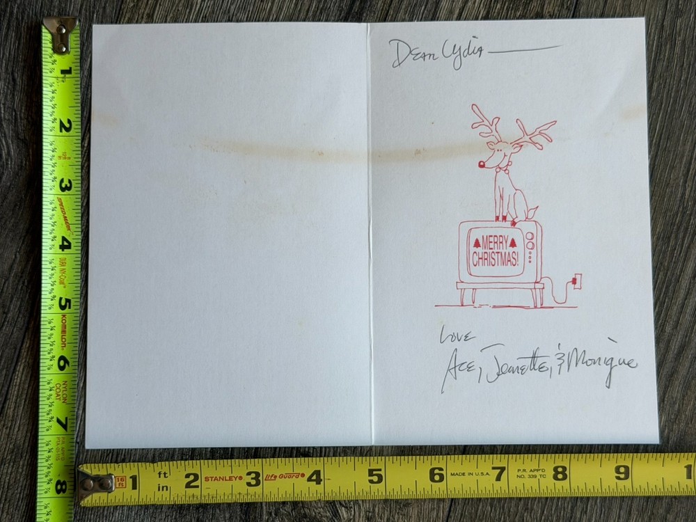 KISS Christmas Card ACE FREHLEY Jeanette Monique Lydia Criss Vintage Kiss Aucoin