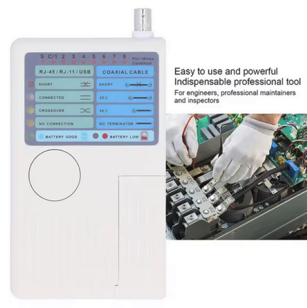 Professional Multi Function 4 In 1 Network Cable Tester RJ45/RJ11/USB/BNC LAN Ca