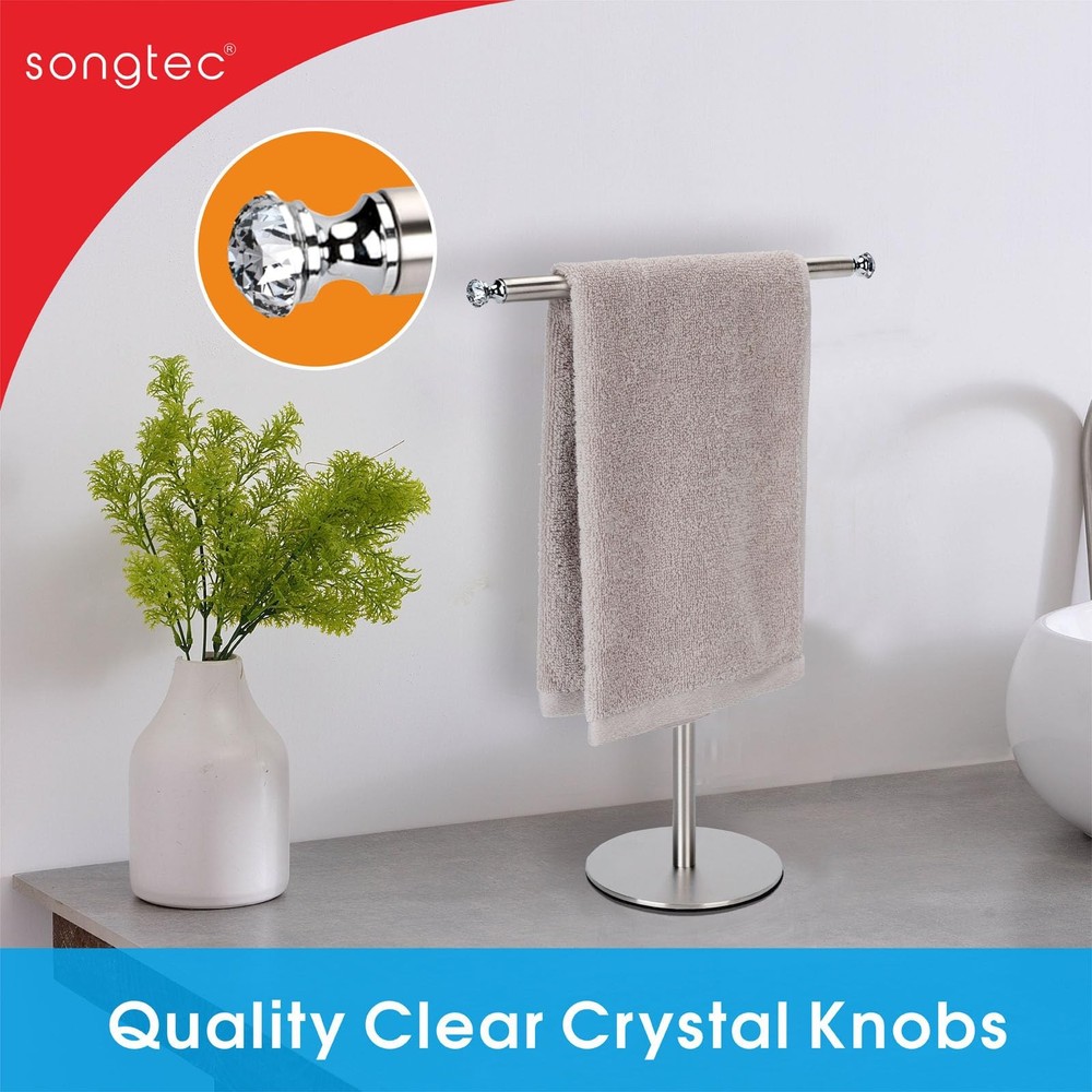 Hand Towel Holder Stand with Crystal knobs, Fingertip Towel Rack, Rust-Proof ...