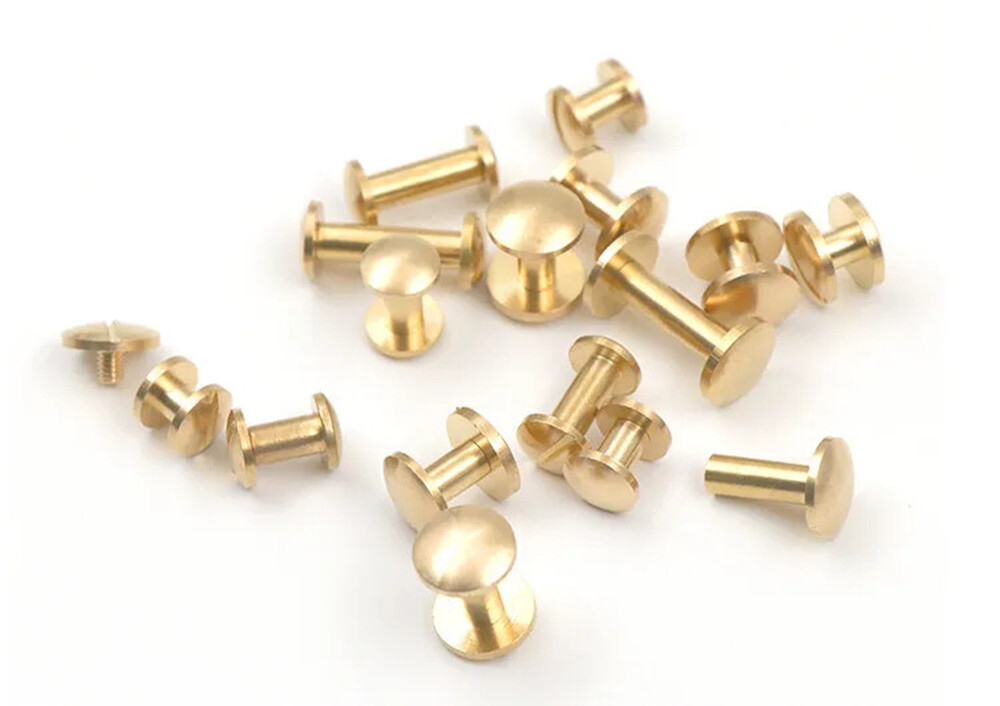 Belt Screws Leather Craft Chicago Nail Brass Solid Rivets Stud Head Wallet Round