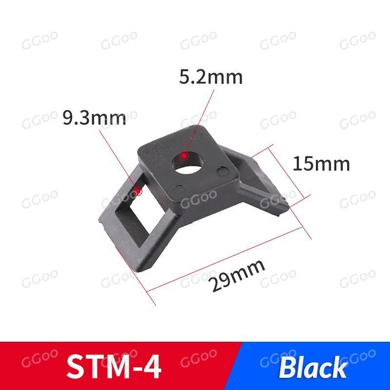 Cable Tie Mounting Base Mount Saddle Type Wire Holder - Black or White