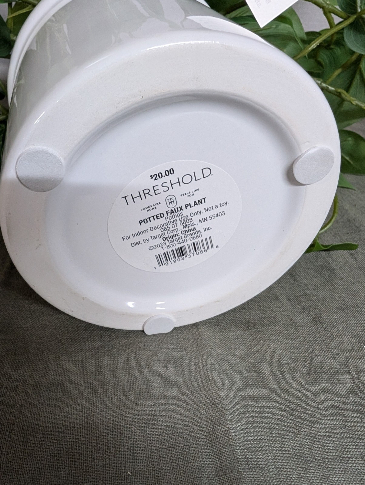 Lot of 2 - Threshold Realistic Faux Pothos Plants in Ceramic Pot