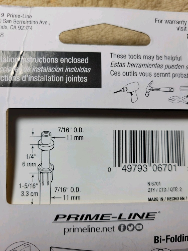 Prime Line Bifold Door top guide roller