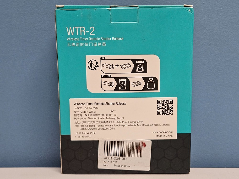 READ AD Aodelan WTR-2 Wireless Timer Remote Shutter Release - New in Open Box