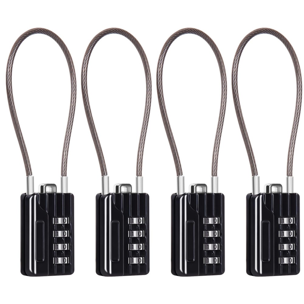 SEPOX® Compact Resettable 4-Digit Combination Padlock 30mm Cable Lock for Suitca