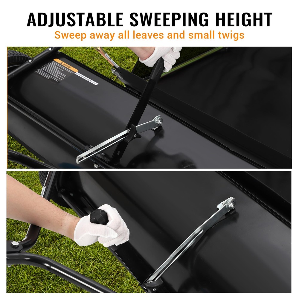Lawn Sweeper 42" Tow Behind Pull Behind Leaf Collector with Height Adjustment