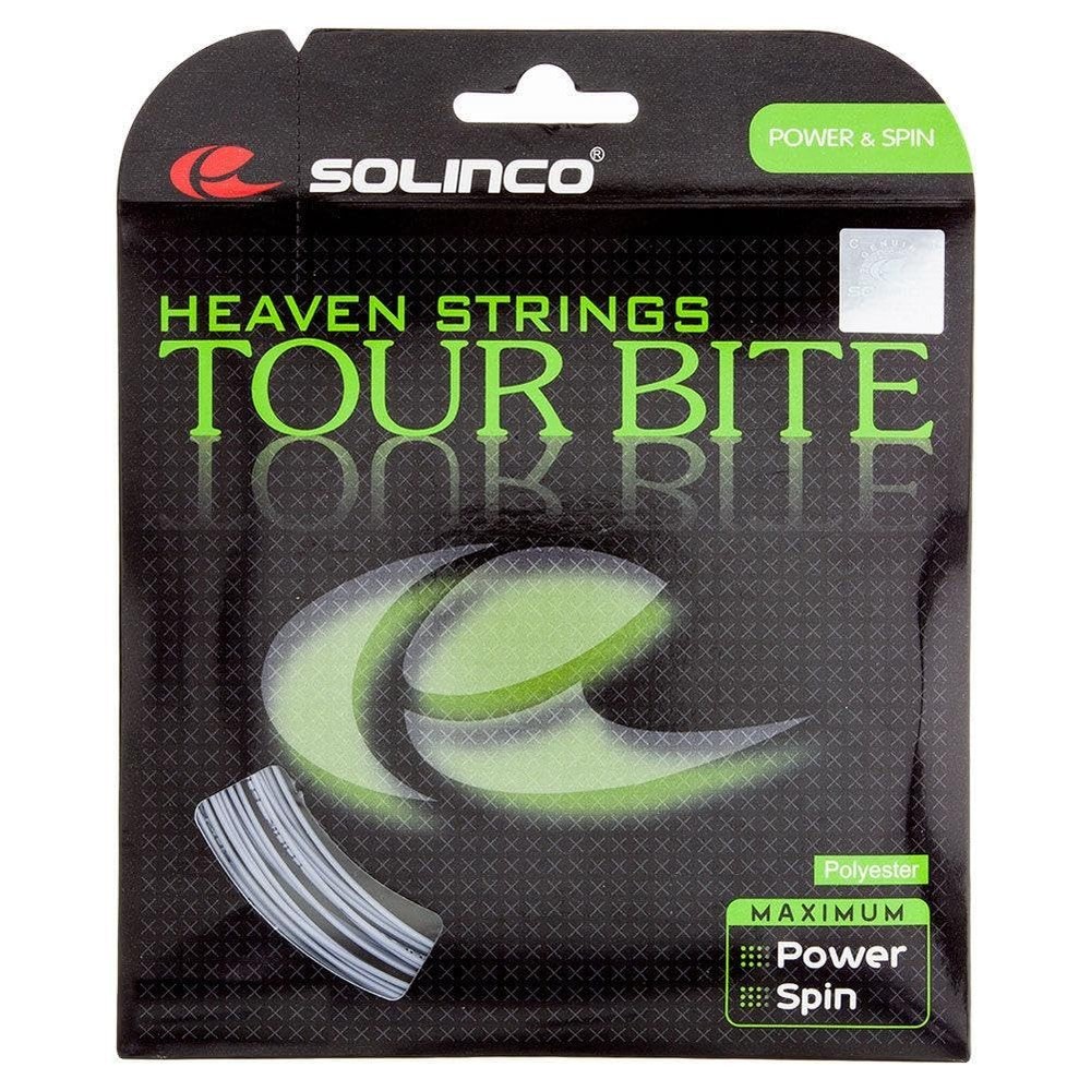 Solinco Tour Bite 16L Co Polyester Tennis String Silver 40 Feet Spin Control