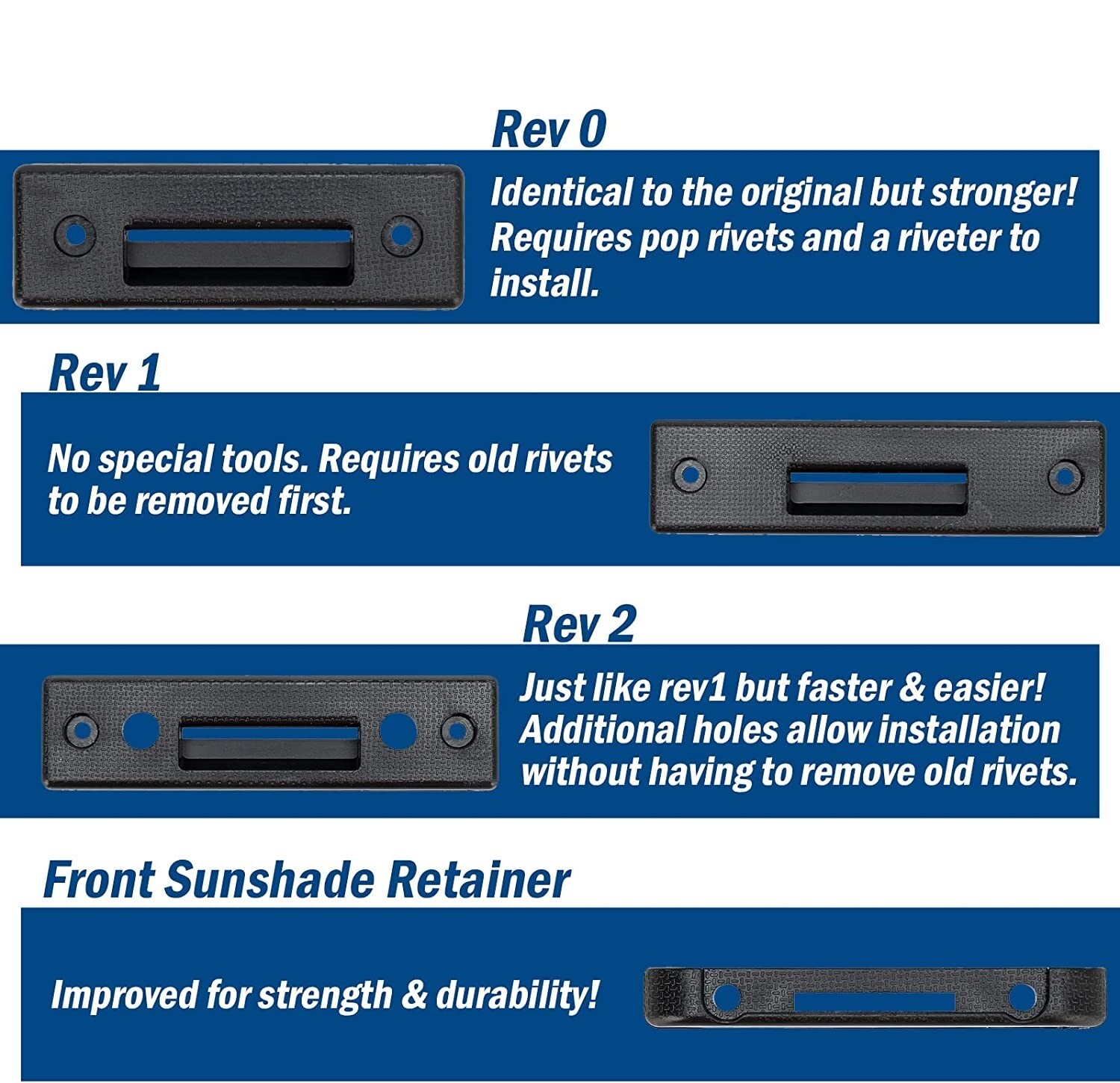 Rear Moonroof Latch- Rev 2 - GM F Retainer 84900118 For Traverse Acadia Enclave
