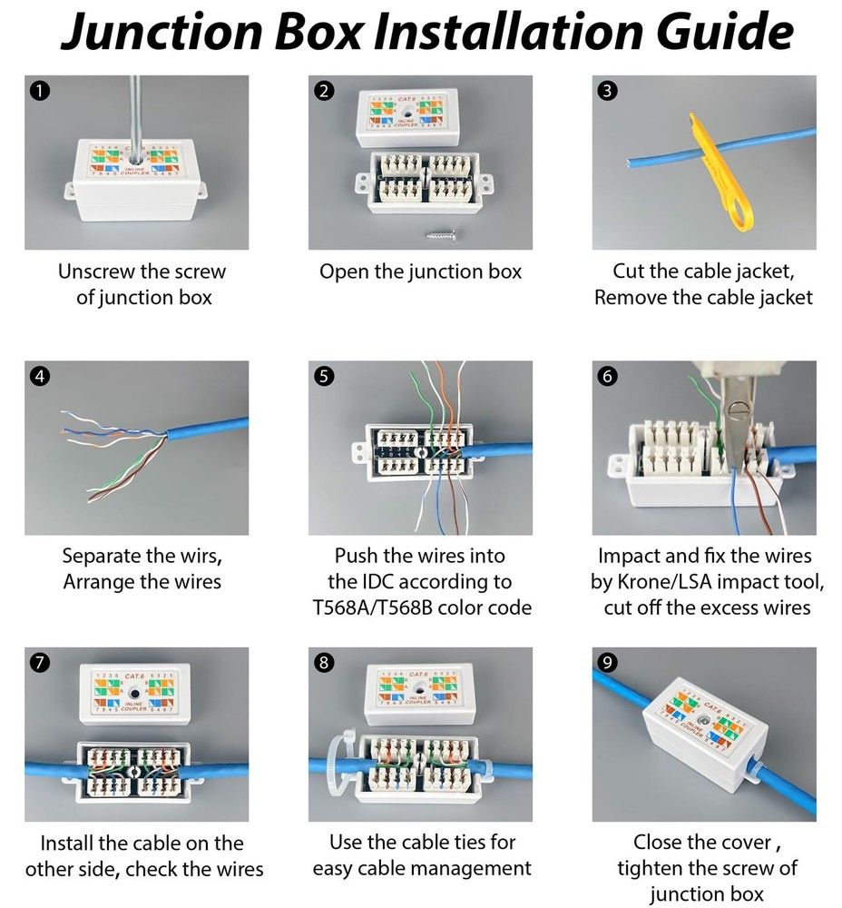 Cat 6 Junction Box 5 Pack Cat5e Splice Connector cat6 junction box