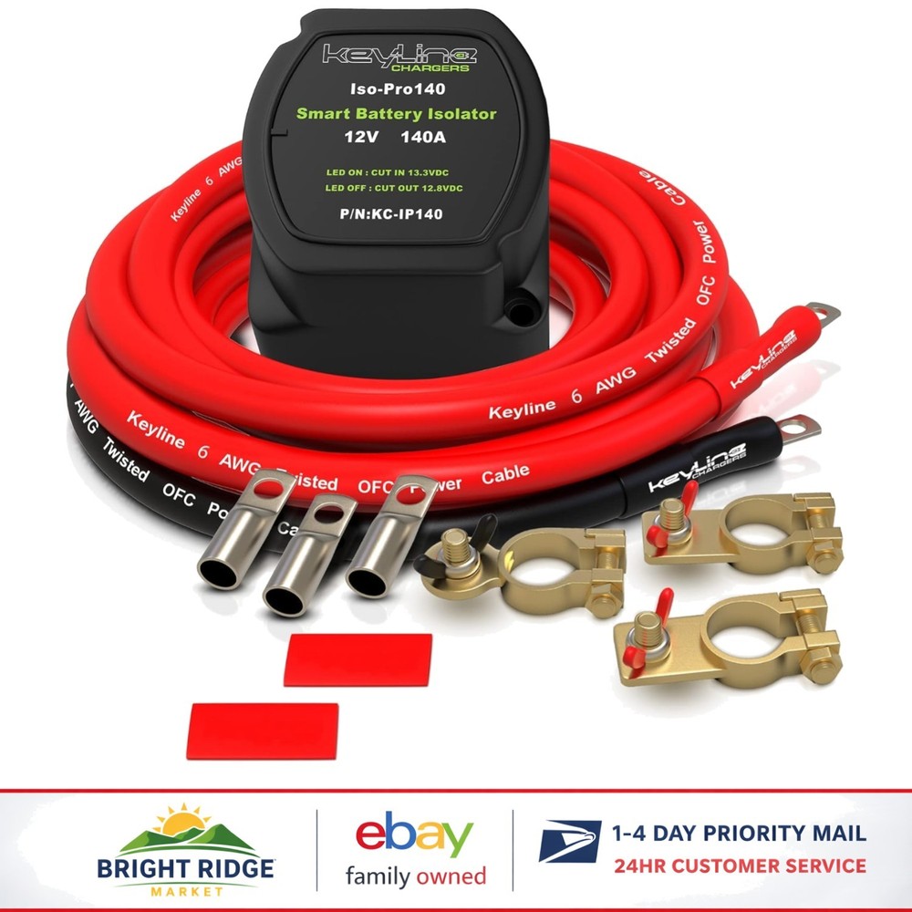 Dual Battery Isolator Kit 12V with Voltage Sensitive Relay for Efficient Power
