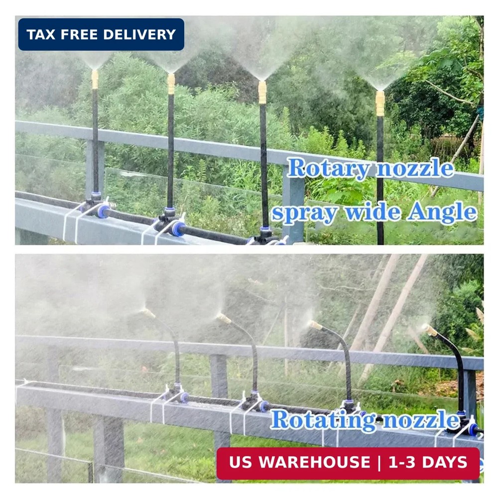 Mist Cooling Automatic Irrigation System-Misting System 33FT Misting Line & 10 B