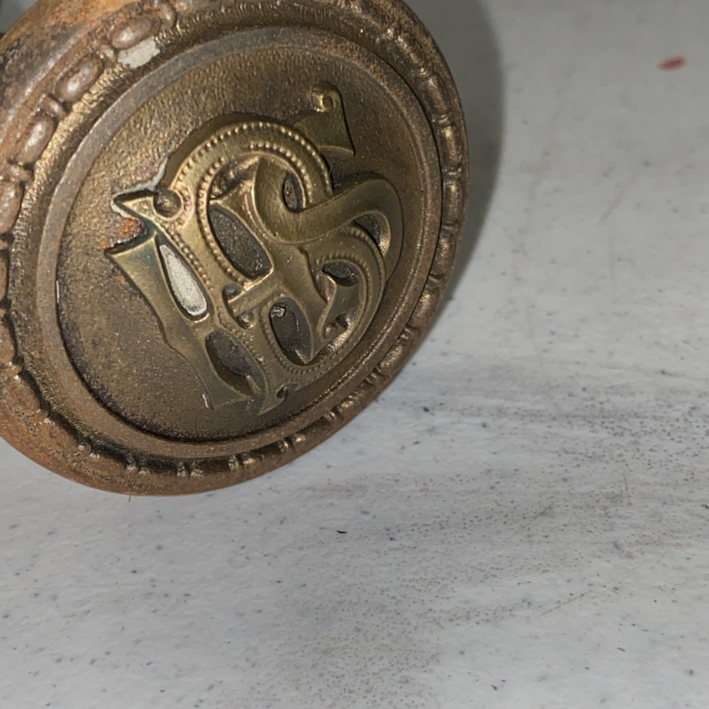 antique door knob Letters HBS