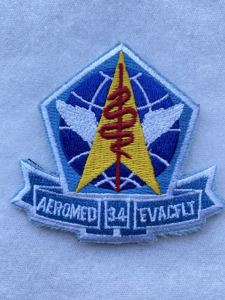 34th Aeromed Evacflt Evacuation Squadron Jacket Sleeve Patch Hook And Loop