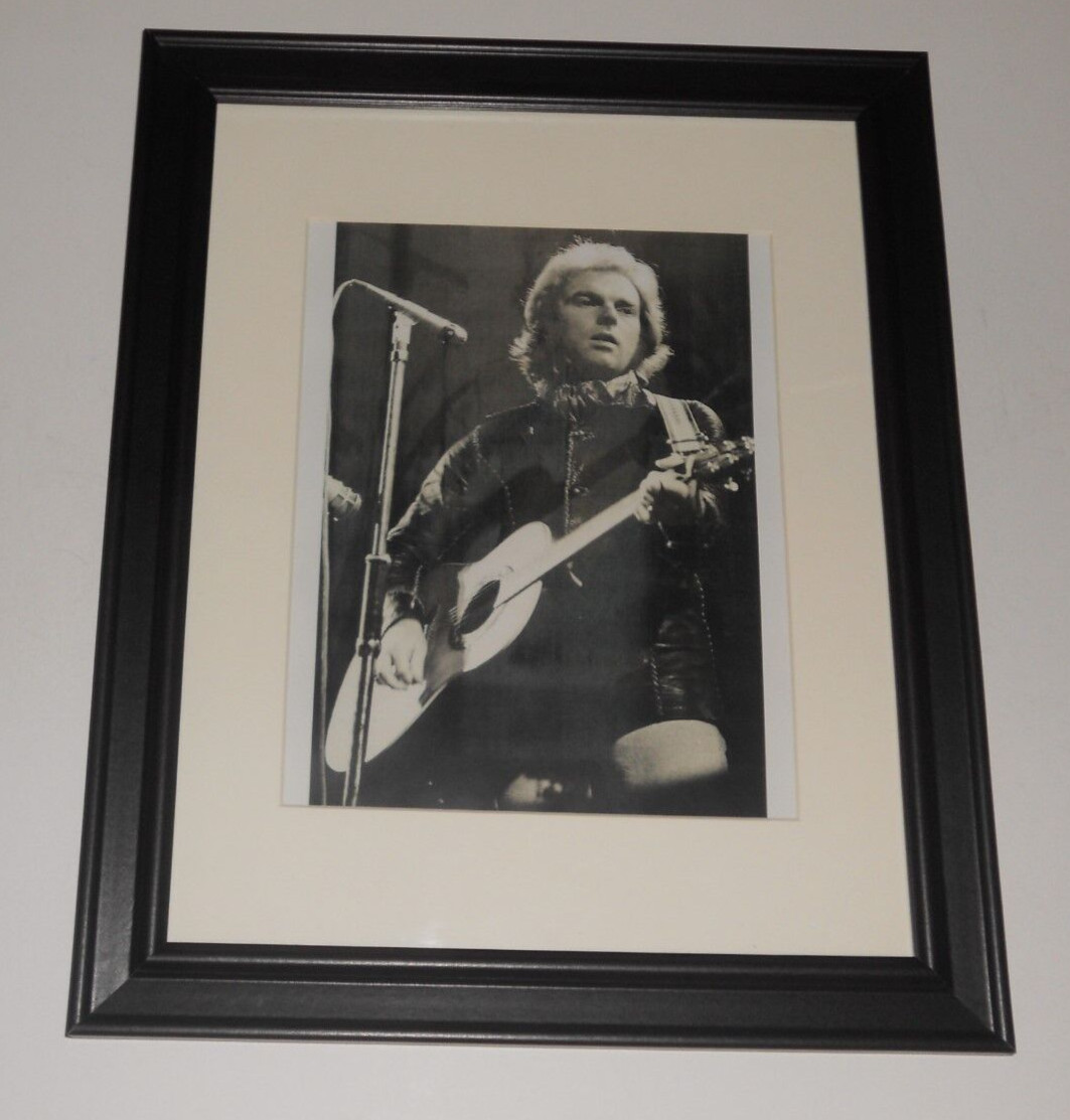 Large Framed Van Morrison in London 1974 on Stage B/W Ready to Hang 24" x 20"