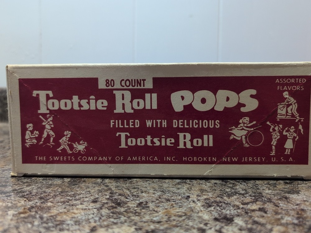 Vtg Tootsie Roll Pops Candy Box Empty