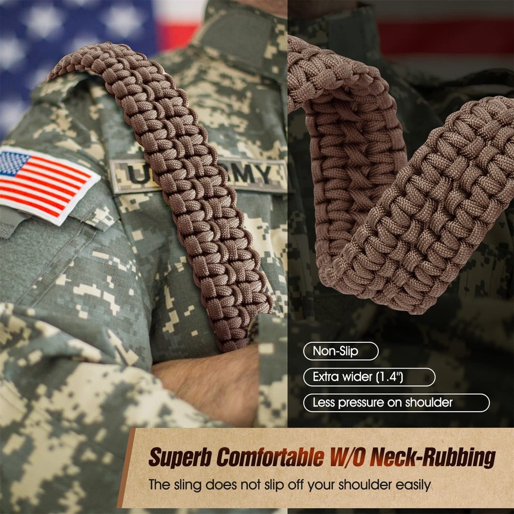 2 Point QD Sling, Two-Point Paracord Sling with Quick-Adjust Length Strap for...