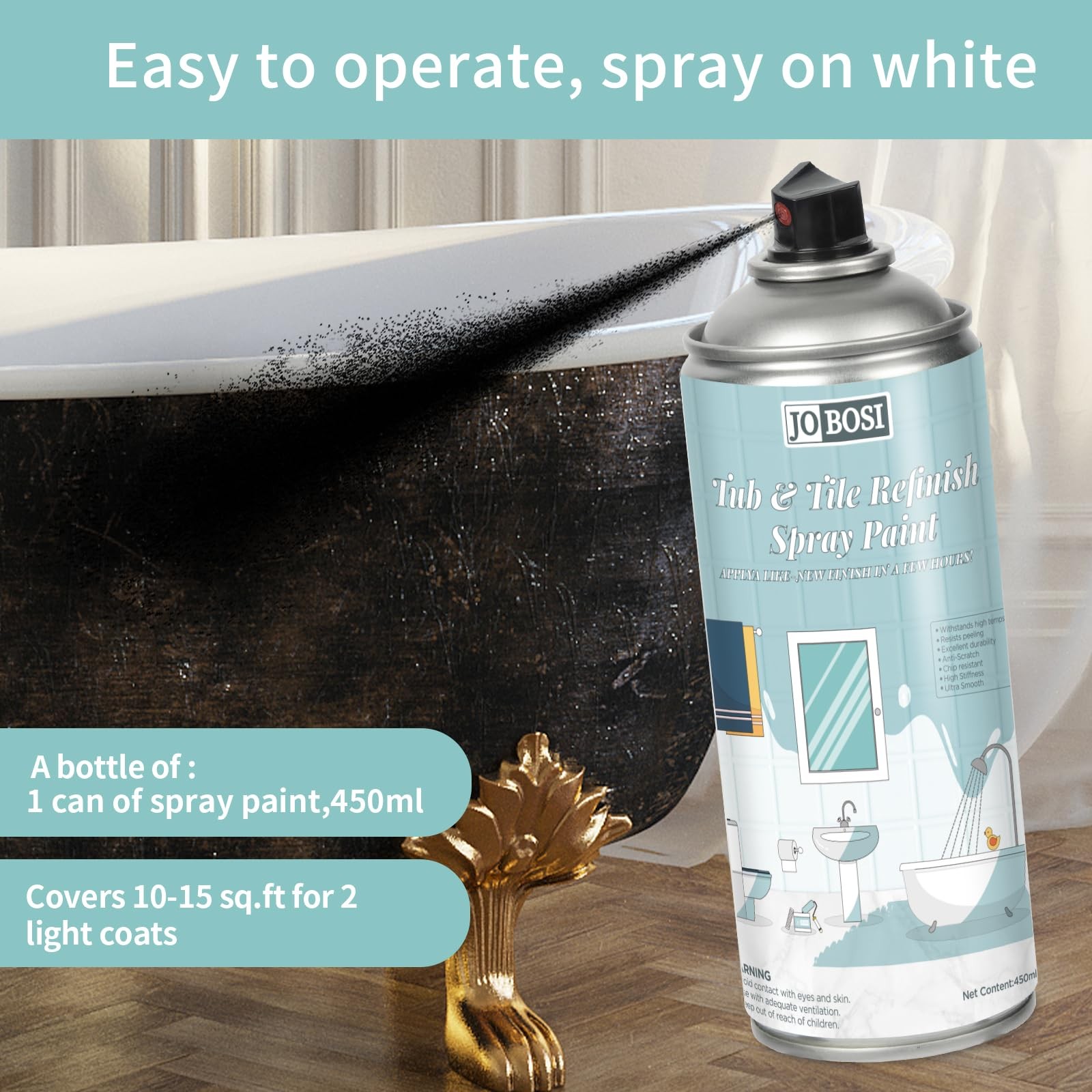 Bathtub and Tiles Paint 16Oz black for Kitchen Countertops washbasin