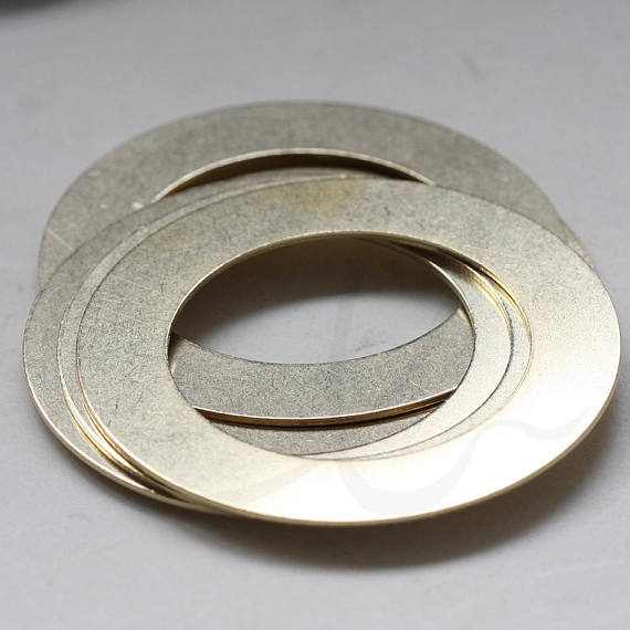 One Piece Raw Brass Flat Ring - Washer - Loop 60mm (3806C)