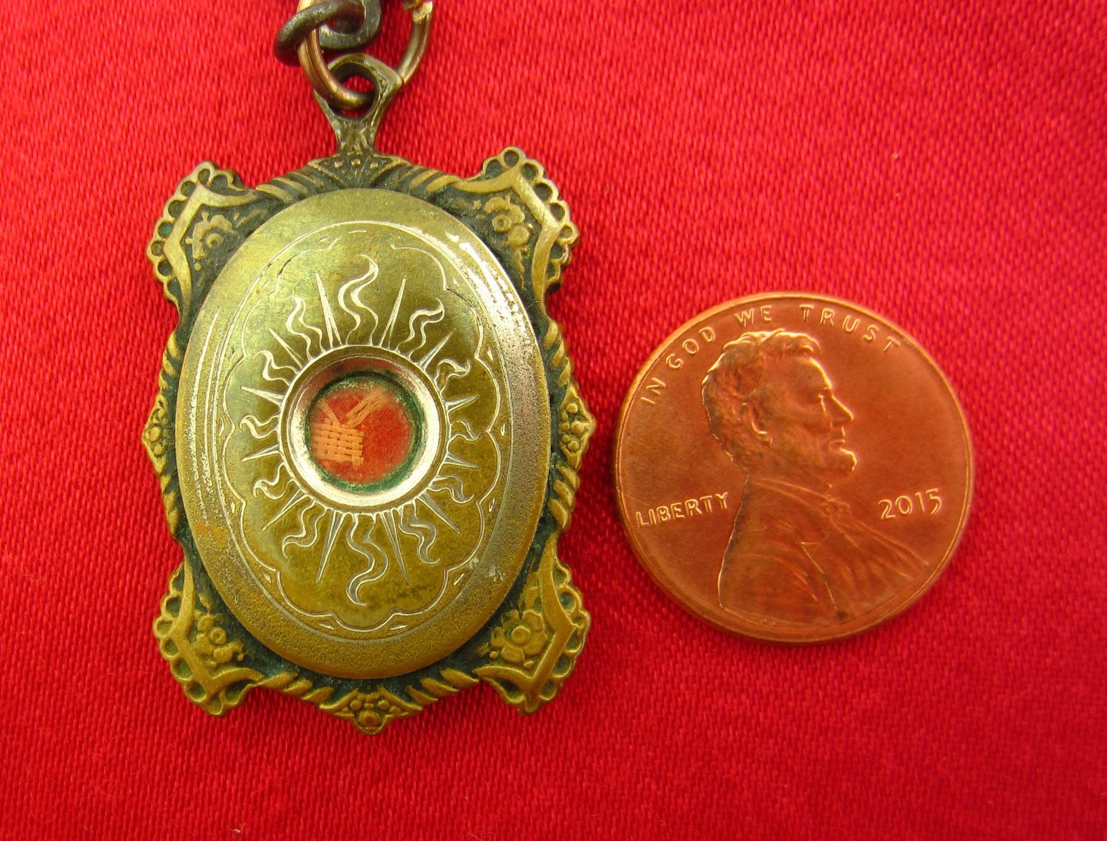 Vintage Saint Francis Cabrini Relic Medal Large Catholic Pendant