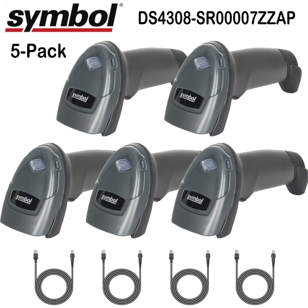 5x Symbol Motorola DS4308-SR 1D/2D Handheld Barcode Scanner USB POS Reader Kit
