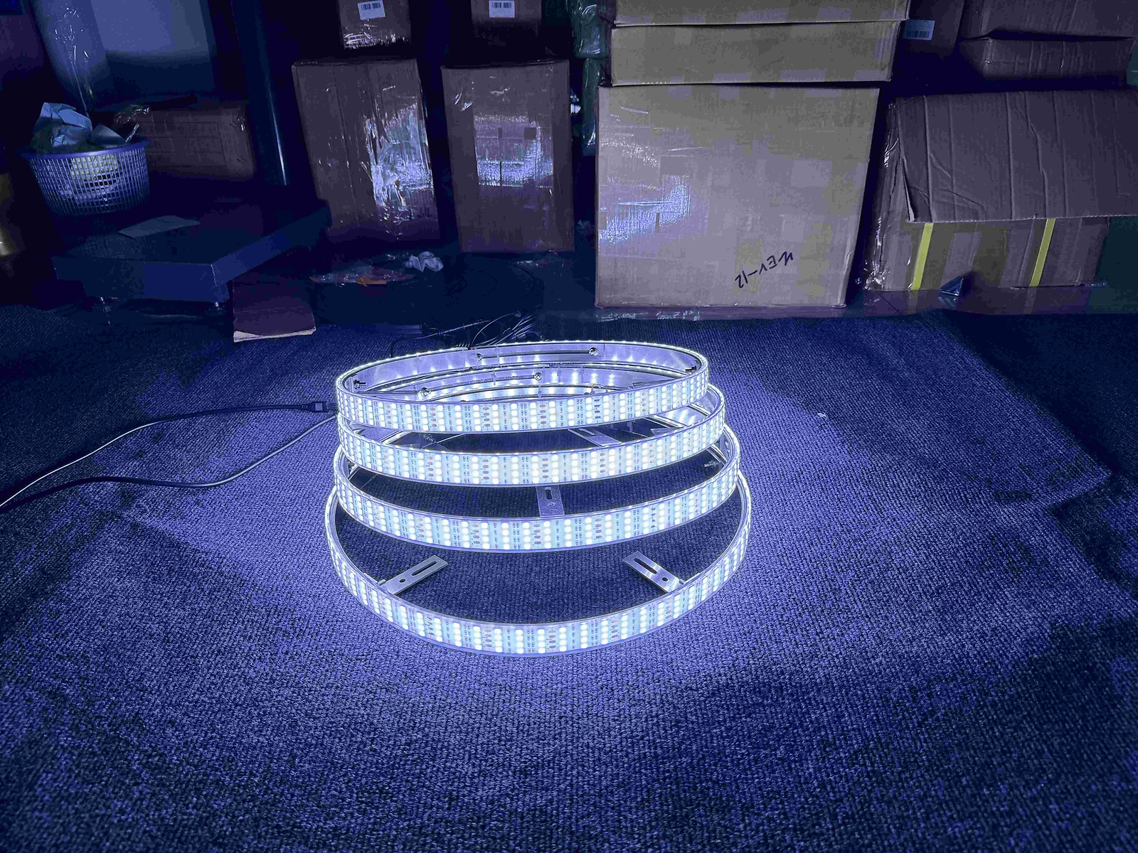 4x 17.5'' High Intensity PURE WHITE QUAD Row LED Trucks Car Wheel Rim Lights Set