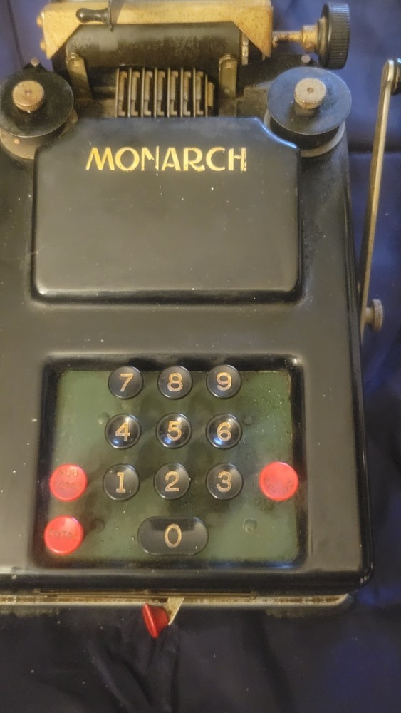 Vintage Antique Monarch Listing Adding Machine Heavy Metal