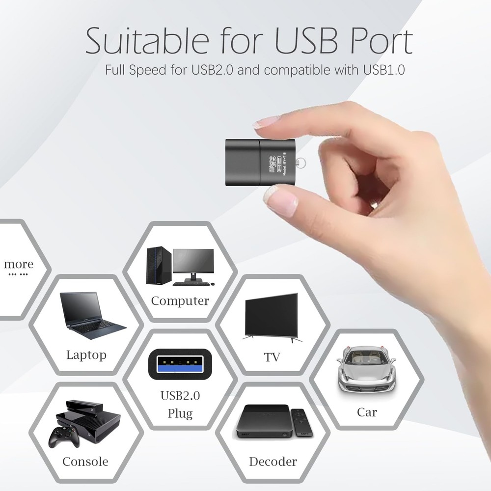 [3 Pack] Card Reader for Android,Micro SD to USB Adapter, 3 IN 1, Black