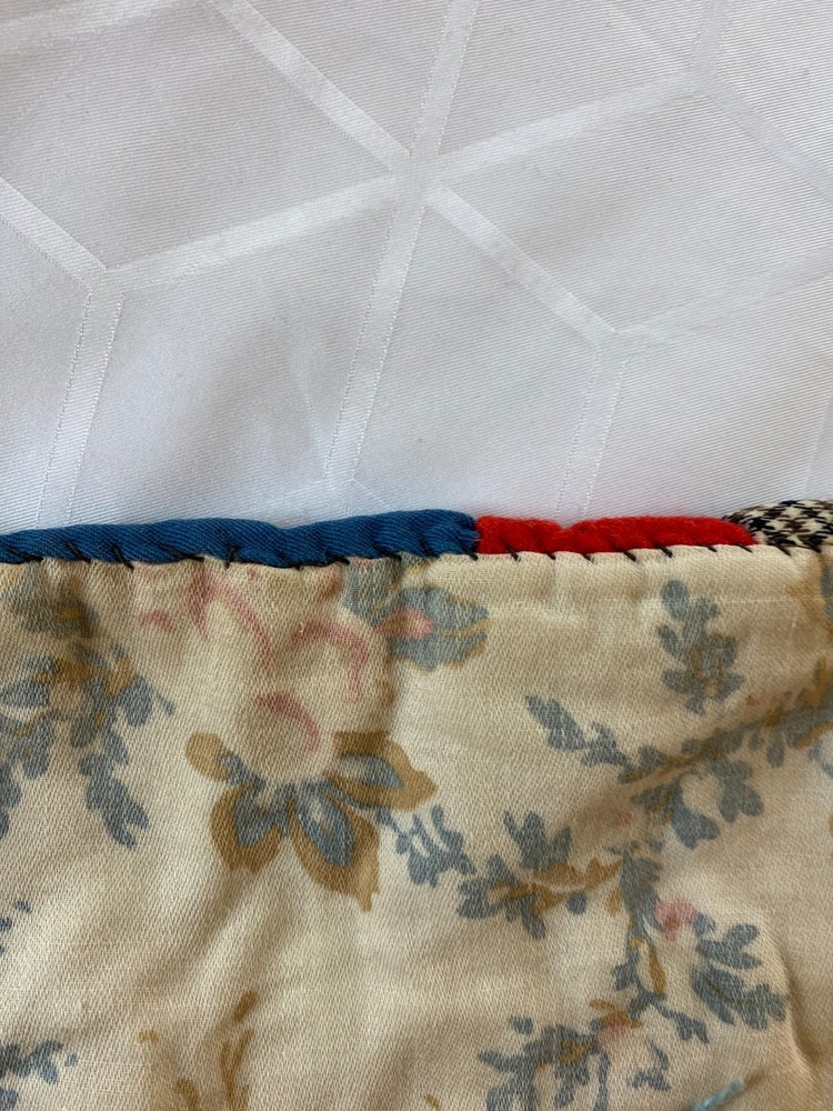 1920s Wool Quilt Drunkard’s Path Variation Antique Patchwork Blanket Heavy 80x65