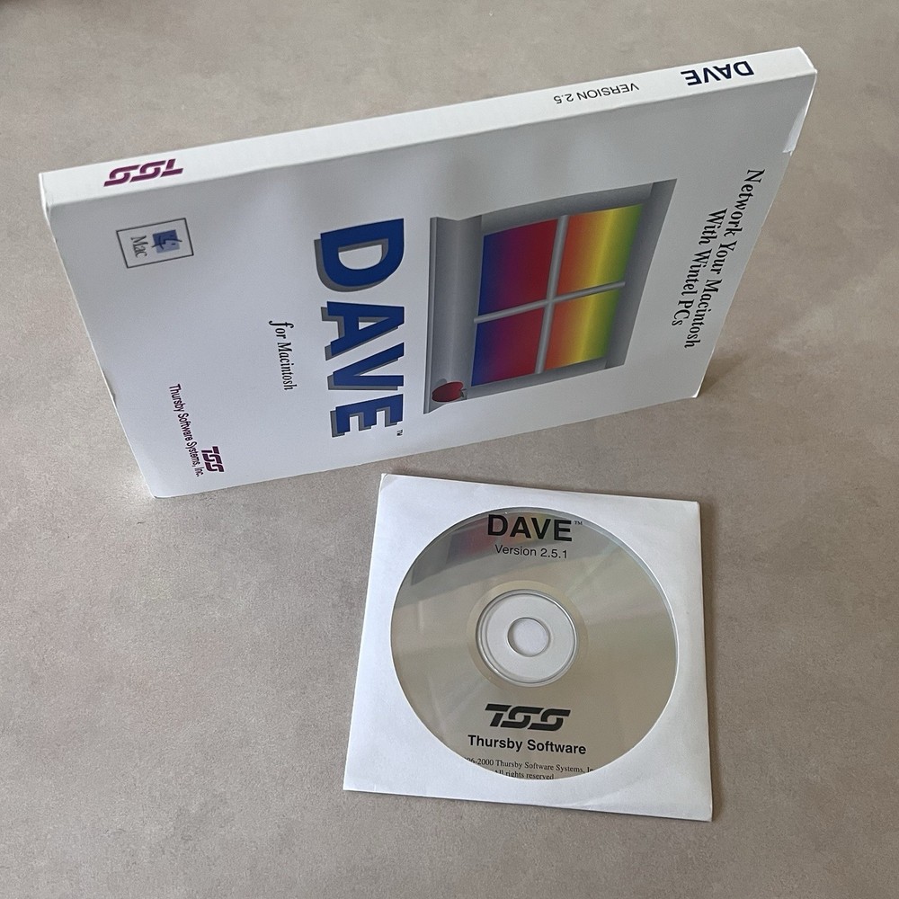 DAVE 2.5 Peer to Peer Between PCs and Macs using TCP/IP Vintage Software