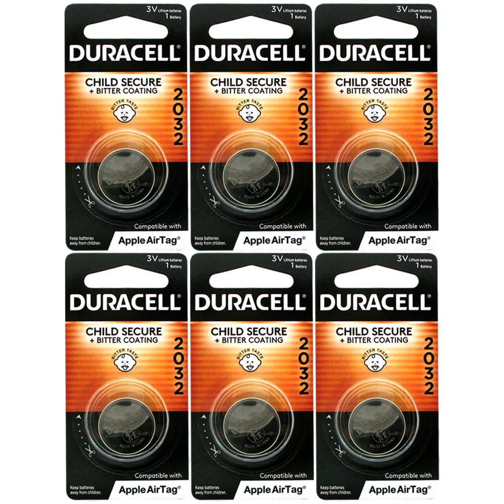 Duracell 2032 Lithium Button Cell Battery 6 Pack