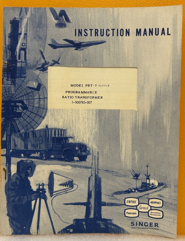 Singer 1-500783-007 Programmable Ratio Transformer Instruction Manual.