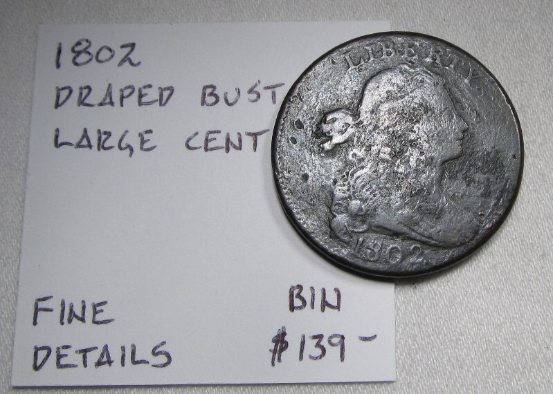 1802 Draped Bust Large Cent Coin AM812