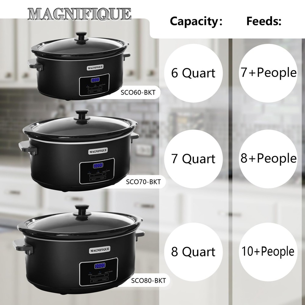 8 Quart Programmable Slow Cooker, Kitchen Appliances, Perfect Kitchen Small A...