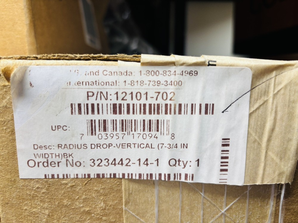 12101-702 (CPI) Cable Runway Radius Drop; Stringer; 7.75"W; Black