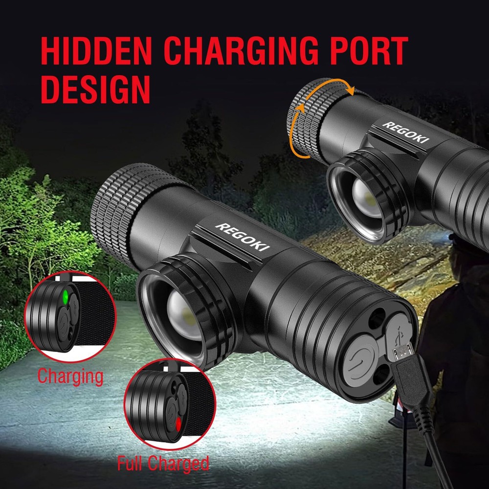 Lightweight Motion Sensor Headlamp – Waterproof, 8 Modes, Rechargeable