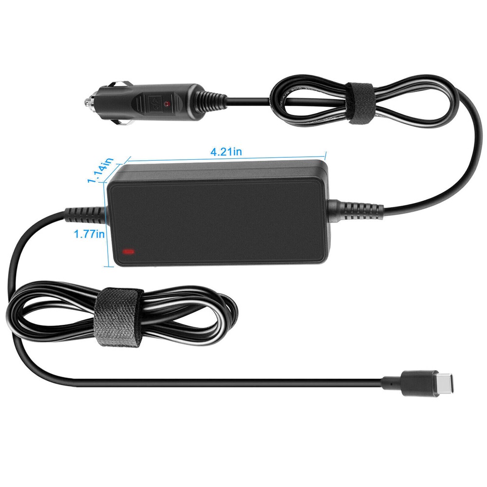 PD 90W/65W Car Cigarette Lighter Socket to USB-C Type-C Power Supply Adapter