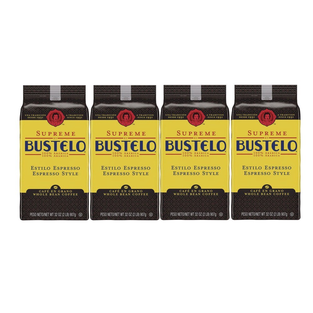 Folgers 21892 Cafe Bustelo 32 oz Bag Whole Bean Coffee - Espresso (4/CT) New