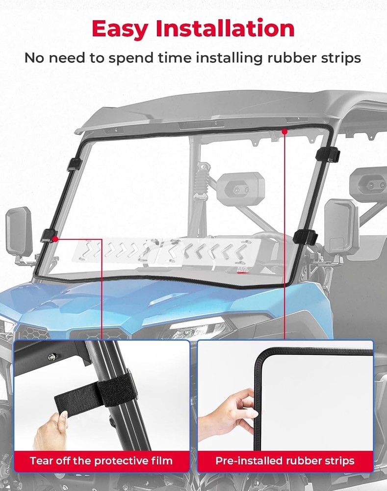KEMIMOTO Vented Windshield CFMOTO UFORCE 600 800