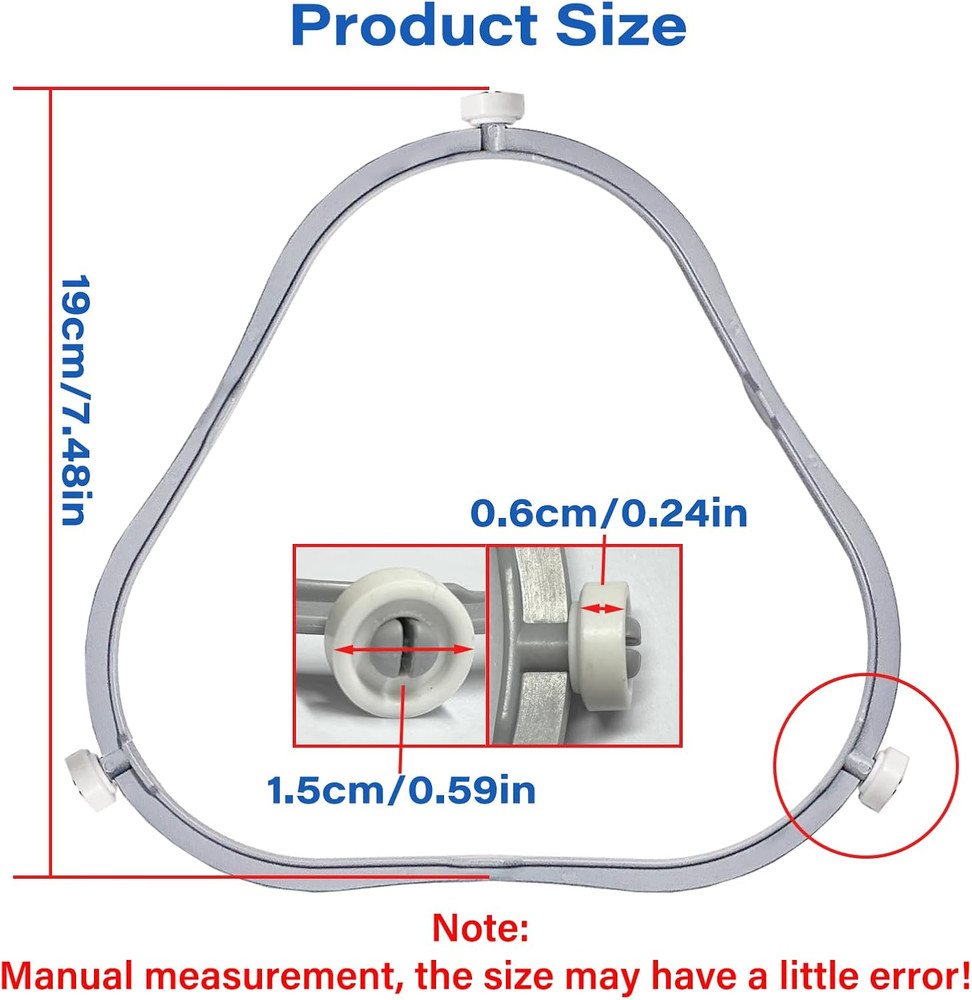 7.48 in W11252182 Microwave Turntable Ring Replacement for Whirlpool with Roller
