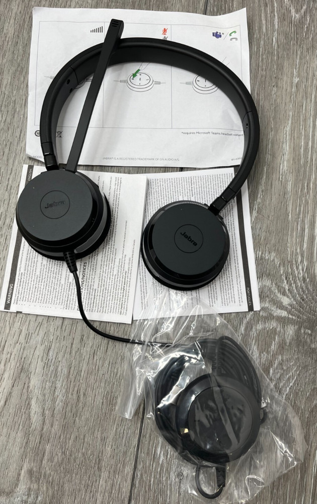 Jabra HSC016 Evolve 20 Stereo MS Corded Headset, Black