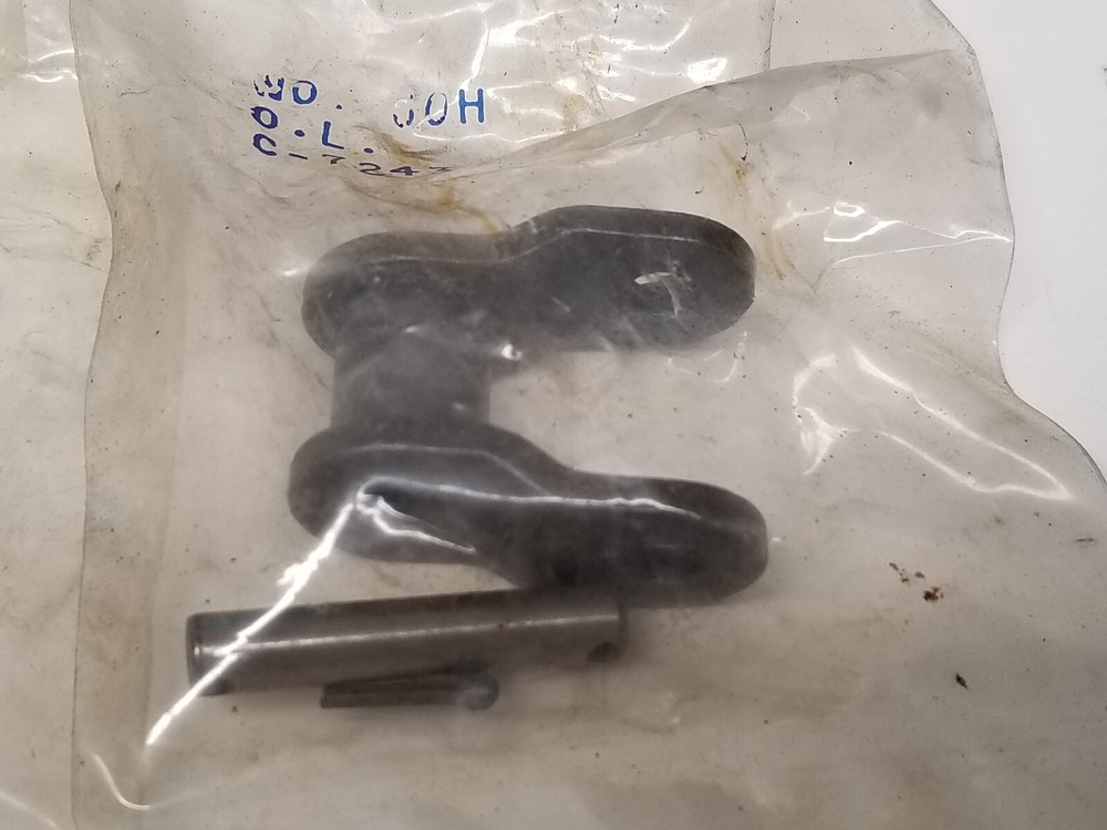 Lot (2) New 60H Roller Chain Offset Connecting Links, Cotter Pin Type