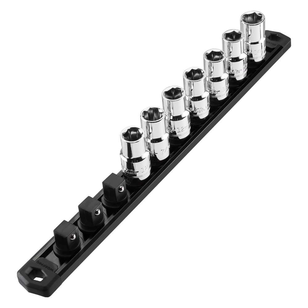 WORKPRO Magnetic Socket Organizer1/2''DriveMultiColor Aluminum Alloy Socket Rail